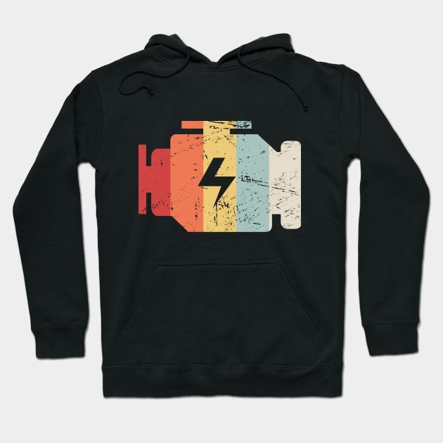 Retro Vintage Engine Block Icon Hoodie by MeatMan